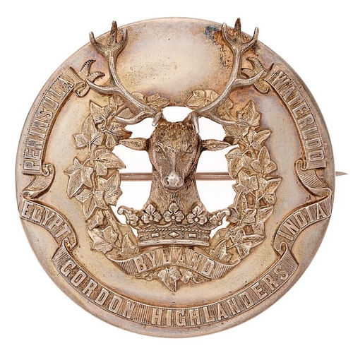 6 - Scottish. Gordon Highlanders Victorian Officer's 1881 HM silver plaid brooch. Fine Edinburgh hallmar... 