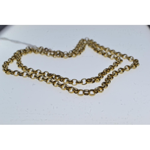 21 - 9ct gold belcher neck chain, circumference 600mm, 17.6 grams