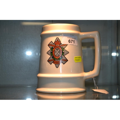 Large tankard with Black Watch regiment emblazoned to side | Barnebys