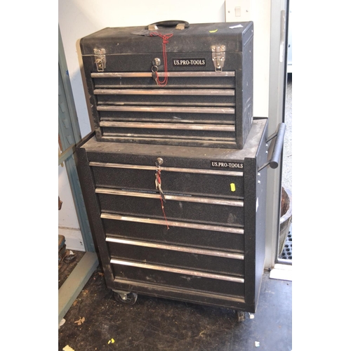 US Pro Tool box (52cm wide x 76cm high x 33cm deep. Drawer d... Barnebys