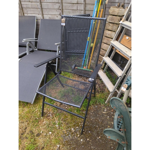 33 - 4 folding metal mesh garden chairs