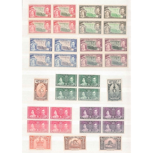 58 - Collections; Commonwealth; stockbook of u.m. 1937 Coronation issues (many sets, often with blocks, m... 