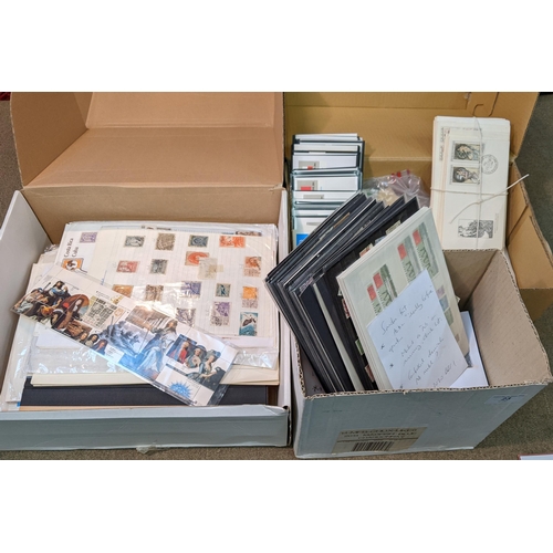 23 - Mixed Lots; a flat box of mixed world pages (inc. much Bulgaria, Liechtenstein), shoebox of covers, ... 