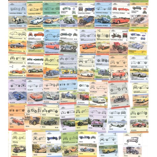 1018 - Thematics; Motor Cars; packet of 47 different pairs (= 94 different stamps), all u.m. 