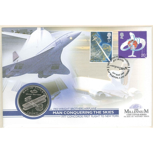 1050 - PNCs; 1999 Concorde cover with UK jet travel stamps, and Isle of Man 1995 