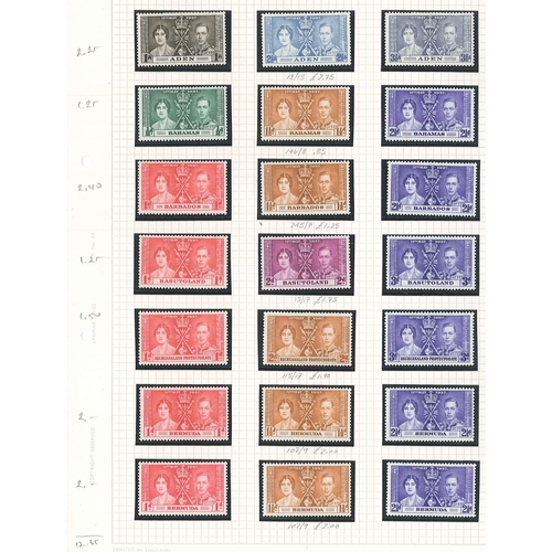 1009 - Commonwealth; Omnibus; 1937 Coronation seln. of 50 mint sets on pages (= 35 different sets). Mainly ... 