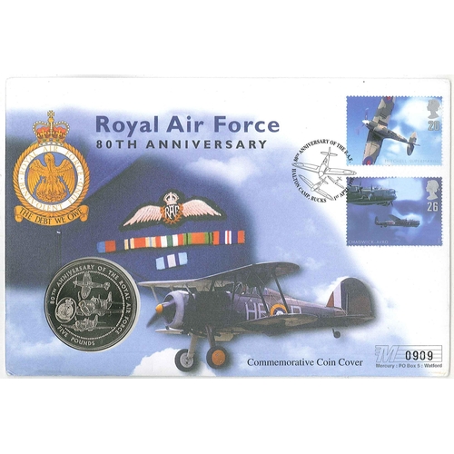 1048 - PNCs; 1998 RAF Anniversary cover with Guernsey 1998 RAF £5 coin.