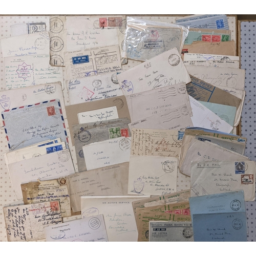 38 - Covers; very mixed bundle of forces mail from numerous sources. Includes FPO pmks, censor marks, mai... 