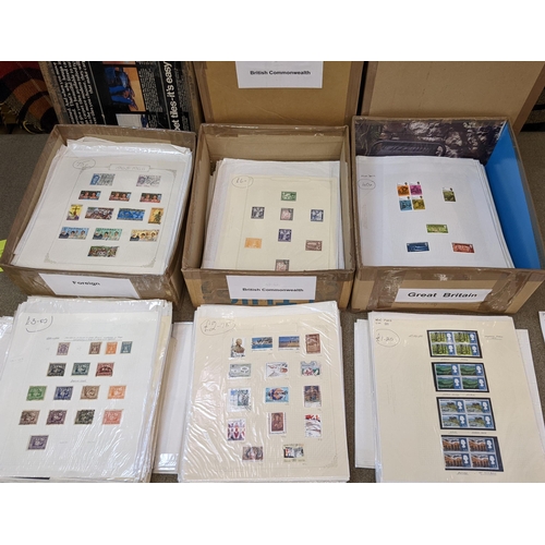3 - Mixed Lots; three boxes of a dealer's stock of priced album pages - one box each of UK, Commonwealth... 