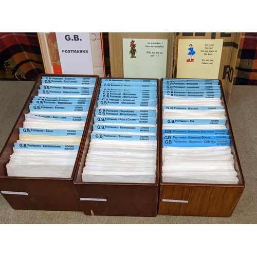 27 - Covers; Scotland; three boxes with stock sorted by county, the majority are early 20th-Century postc... 