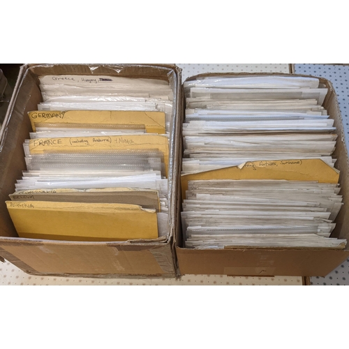 33 - Covers; two boxes of priced stock of Europe first day covers, each priced using soft pencil and indi... 