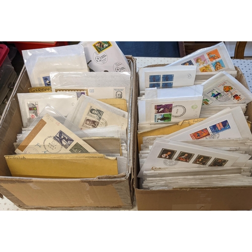 33 - Covers; two boxes of priced stock of Europe first day covers, each priced using soft pencil and indi... 