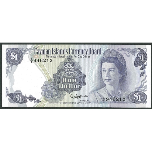 55 - Banknotes; Cayman Islands; 1974 (1985) $1 note with A/5 prefix, unc. Krause 5d.