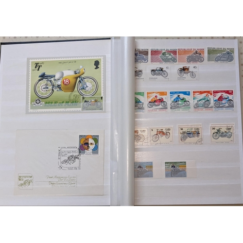 1019 - Thematic; Motorcycles; collection in stockbook of u.m. and used stamps (c.230, slight dupl.), m.s. (... 