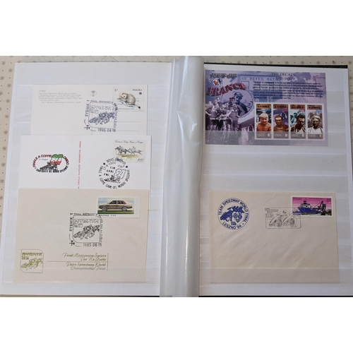 1019 - Thematic; Motorcycles; collection in stockbook of u.m. and used stamps (c.230, slight dupl.), m.s. (... 