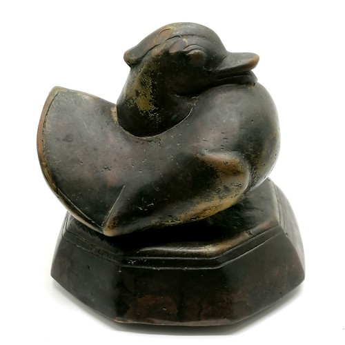 Large Burmese bronze duck opium weight, 16cm height Barnebys