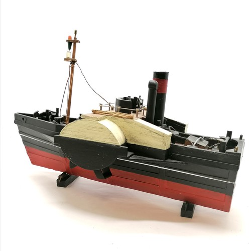 Scratch built wooden model of a paddle steamer - 50cm long &... | Barnebys