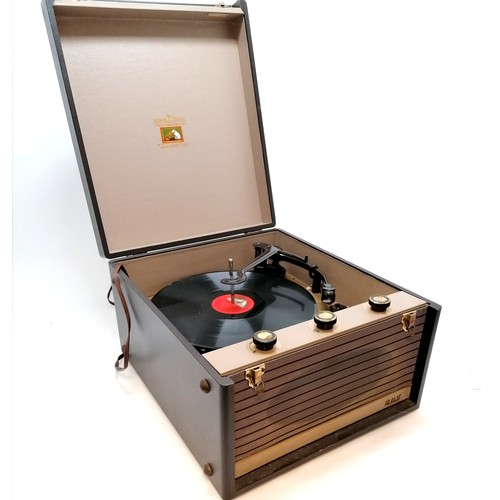 Vintage HMV His Masters Voice record player. 38cm x 45cm x26... Barnebys