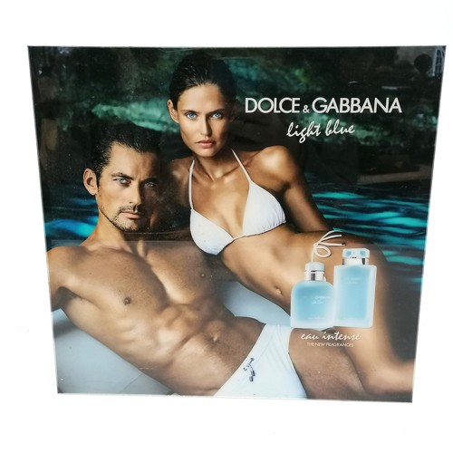 29 - Dolce & Gabbana Perspex advertising plaque for light blue scent ~ 30cm square
