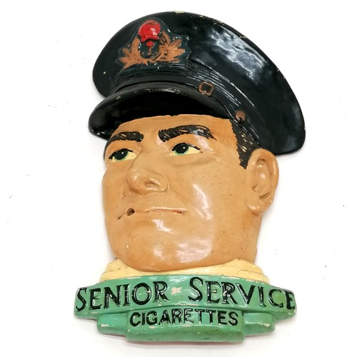 6 - Senior Service cigarettes advertising plaster wall plaque - 37cm & has some slight losses to paint d... 