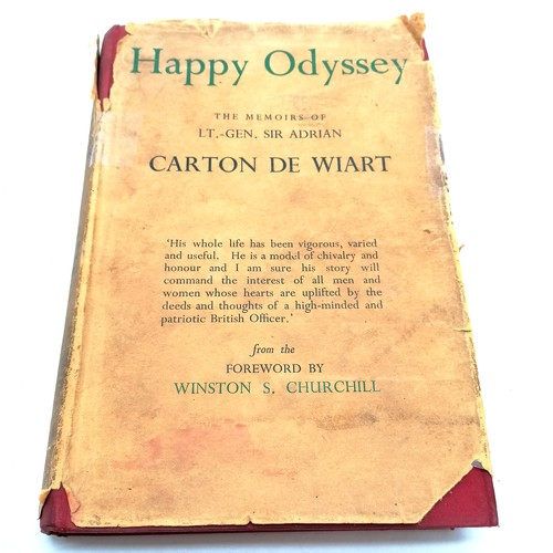 59 - 4 x military books ~ 1950 Happy Odyssey : memoirs of Sir Adrian Carton de Wiart, 1980 Johnnie Spitfi... 