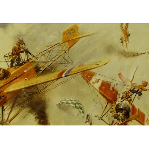 Terence Cuneo Coloured Comical Print depicting mice in fighter planes ...