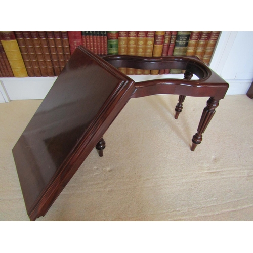 2467 - A good quality 19th century mahogany bidet with stepped and moulded rectangular lid and reeded suppo... 