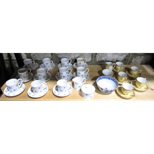 3 - A collection of Crown Staffordshire Elsinore coffee wares comprising eleven cups, eleven saucers, cr... 