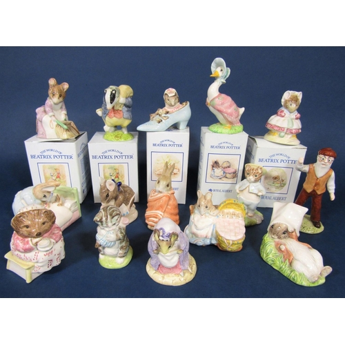 34 - A collection of mainly Royal Albert Beatrix Potter figures including five boxed examples comprising ... 