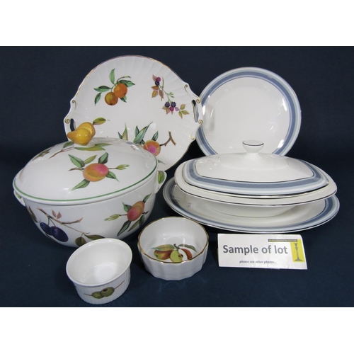 9 - A collection of Royal Doulton Eastbrook pattern dinnerwares comprising tureen and cover, pair of ova... 