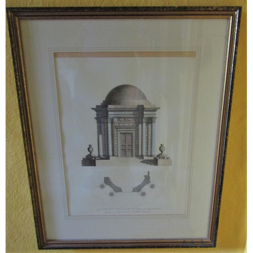 164 - Seven contemporary engravings of architectural features, urns, etc, all in antiqued gilt frames