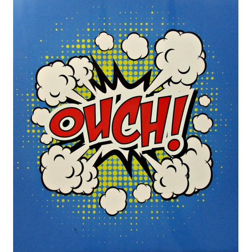 101 - Large Batman stage prop inscribed 'Ouch', 120 x 120cm