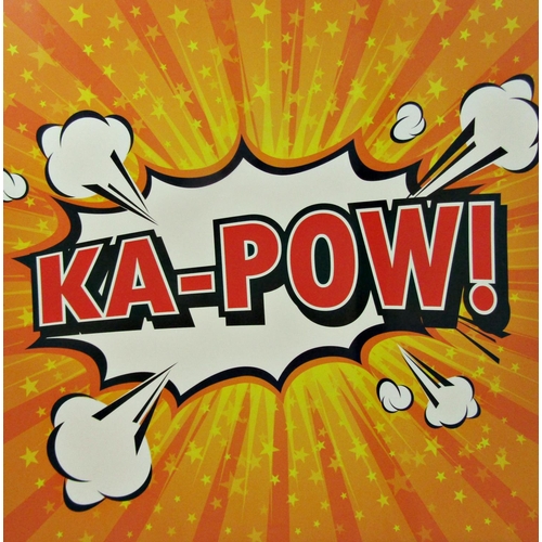 102 - Large Batman stage prop inscribed 'Ka-pow', 120 x 120cm