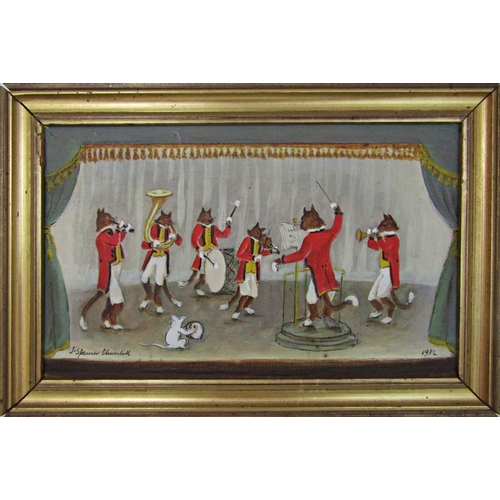 56 - John Spencer Churchill (1909-1992) - 'The Cat Band', signed and dated 1982, titled verso with furthe... 