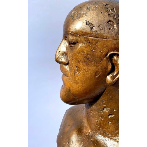 100 - Dame Elisabeth Frink (1930-1993) - 'Tribute I', signed, limited 1/6 bronze bust sculpture, 68 cm hig... 