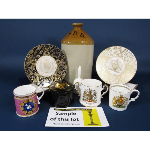 1036 - A collection of royal commemorative wares comprising boxed limited edition Royal Worcester examples ... 