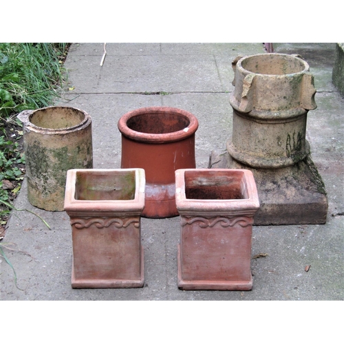 2014 - Three reclaimed garden planters of circular form in the form of coopered tubs, 30 cm in diameter x 2... 