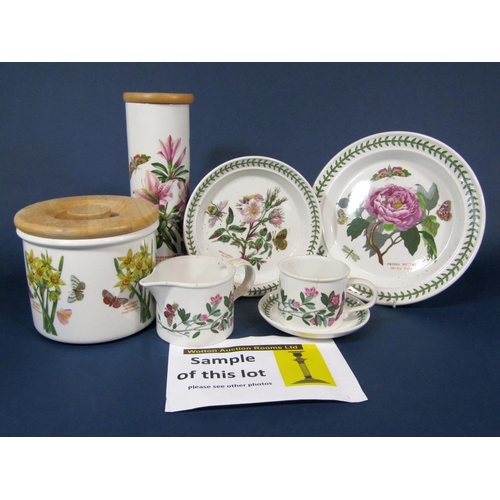 1004 - A collection of Portmerion Botanic Garden pattern wares comprising pair of tall cylindrical lidded s... 