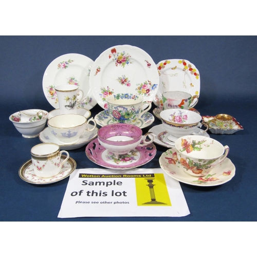 1006 - A collection of decorative cups and saucers, trios, etc including a Royal Worcester cabinet coffee c... 
