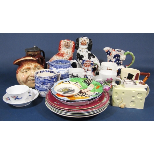 1022 - Collection of 19th century and later ceramics including a Masons Ironstone jug and a further ironsto... 