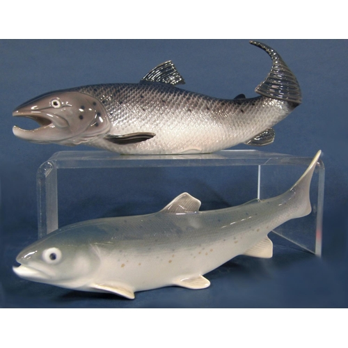 1058 - A Royal Copenhagen model of a trout with painted and printed marks to base no 2676, 20cm tall approx... 