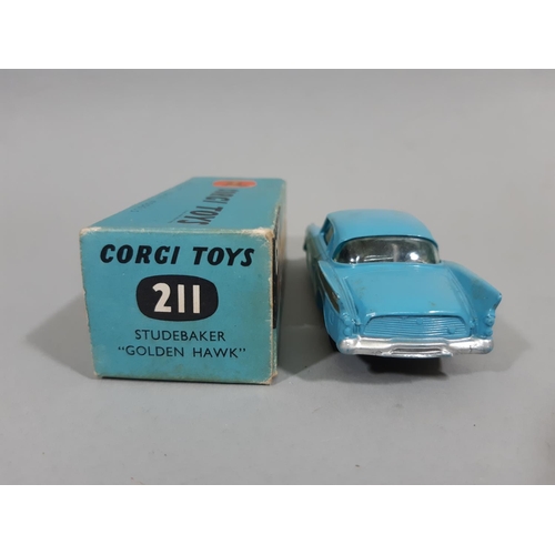 7 - Vintage model car by Corgi no 211 Studebaker 'Golden Hawk' in original box with Corgi leaflet (Displ... 