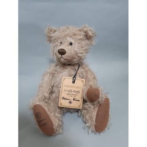 35 - 2 limited edition Teddy bears by Hermann: 'Max and Foxl' (bear with attached fox terrier) no 844/150... 