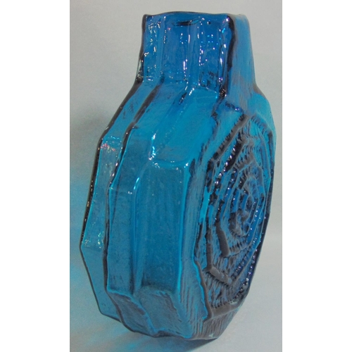 1131 - Geoffrey Baxter for Whitefriars - Banjo vase in Kingfisher blue, 32cm high