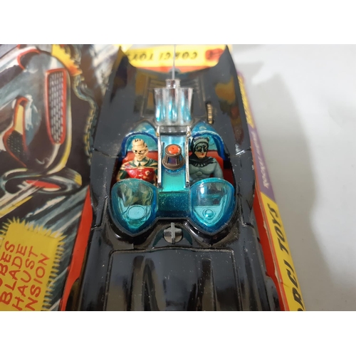 42 - 3 boxed Corgi model toys: Bat Mobile no 267, with inner sleeve, Batman and Robin, operating instruct... 