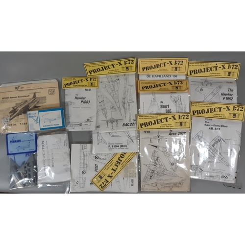 47 - 14 vacuum formed type model aircraft kits, all 1:72 scale models of British experimental and prototy... 