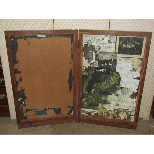 A bifold vertical display stand in a yew wood frame with gl... Barnebys