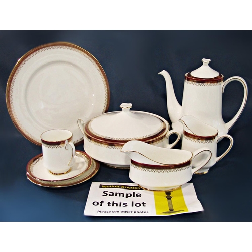 21 - A collection of Royal Albert Holyrood pattern dinner and coffee wares including three tureens and co... 