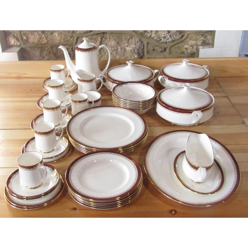 21 - A collection of Royal Albert Holyrood pattern dinner and coffee wares including three tureens and co... 
