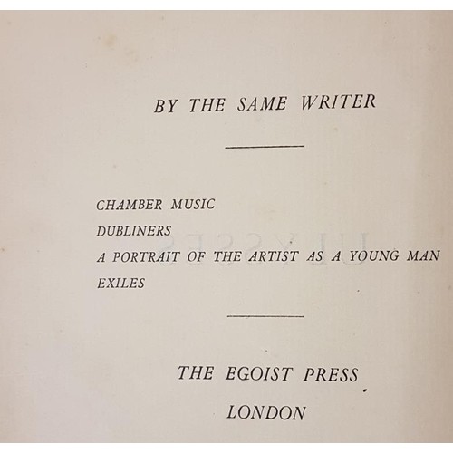 474 - Joyce, James ULYSSES Paris: Published for the Egoist Press, London, by John Rodker, Paris 1922. Limi... 